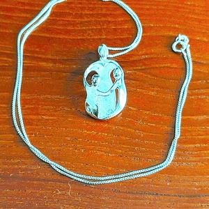 Mother and children pendant sterling silver